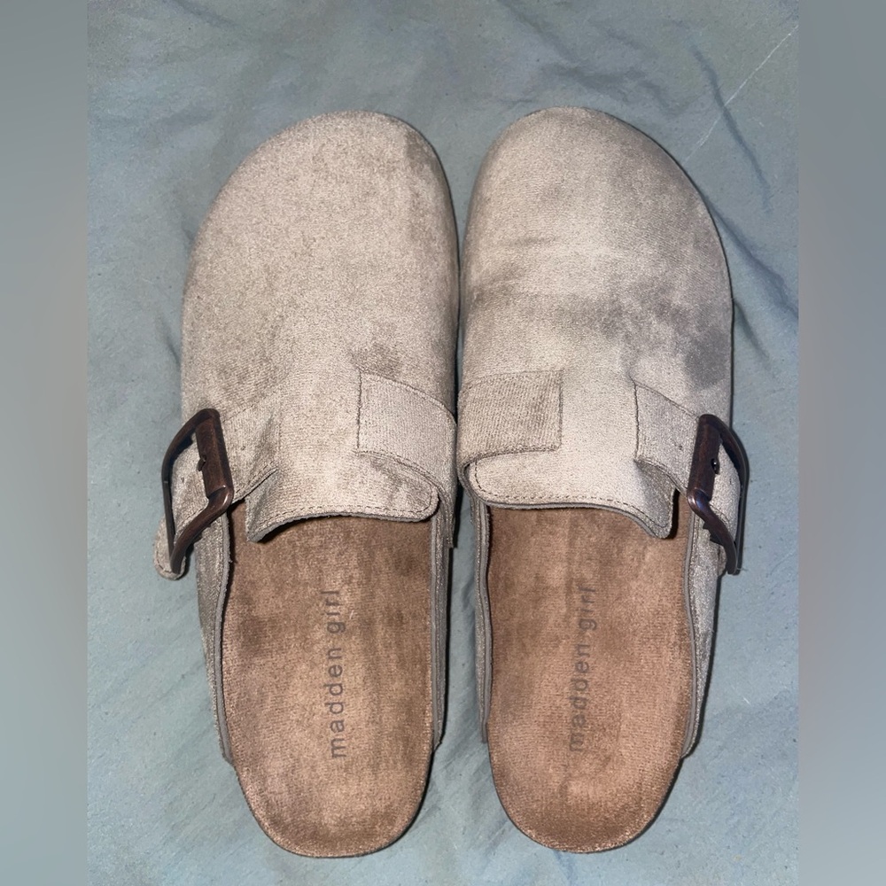 Madden Girl Tan Slip-On Clogs